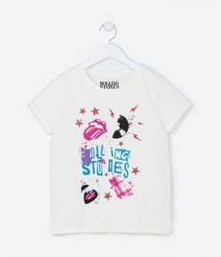 Camiseta Infantil em Algodão com Estampa dos Rolling Stones - Tam 5 a 14 Anos