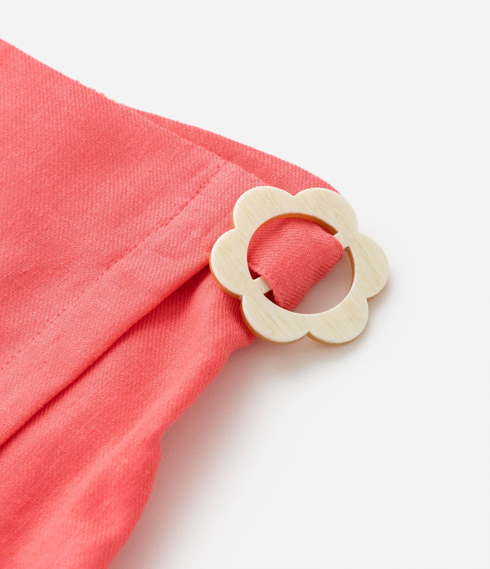 Short Saia Infantil em Viscolinho com Fivela Flor - Tam 5 a14 Anos Laranja 6