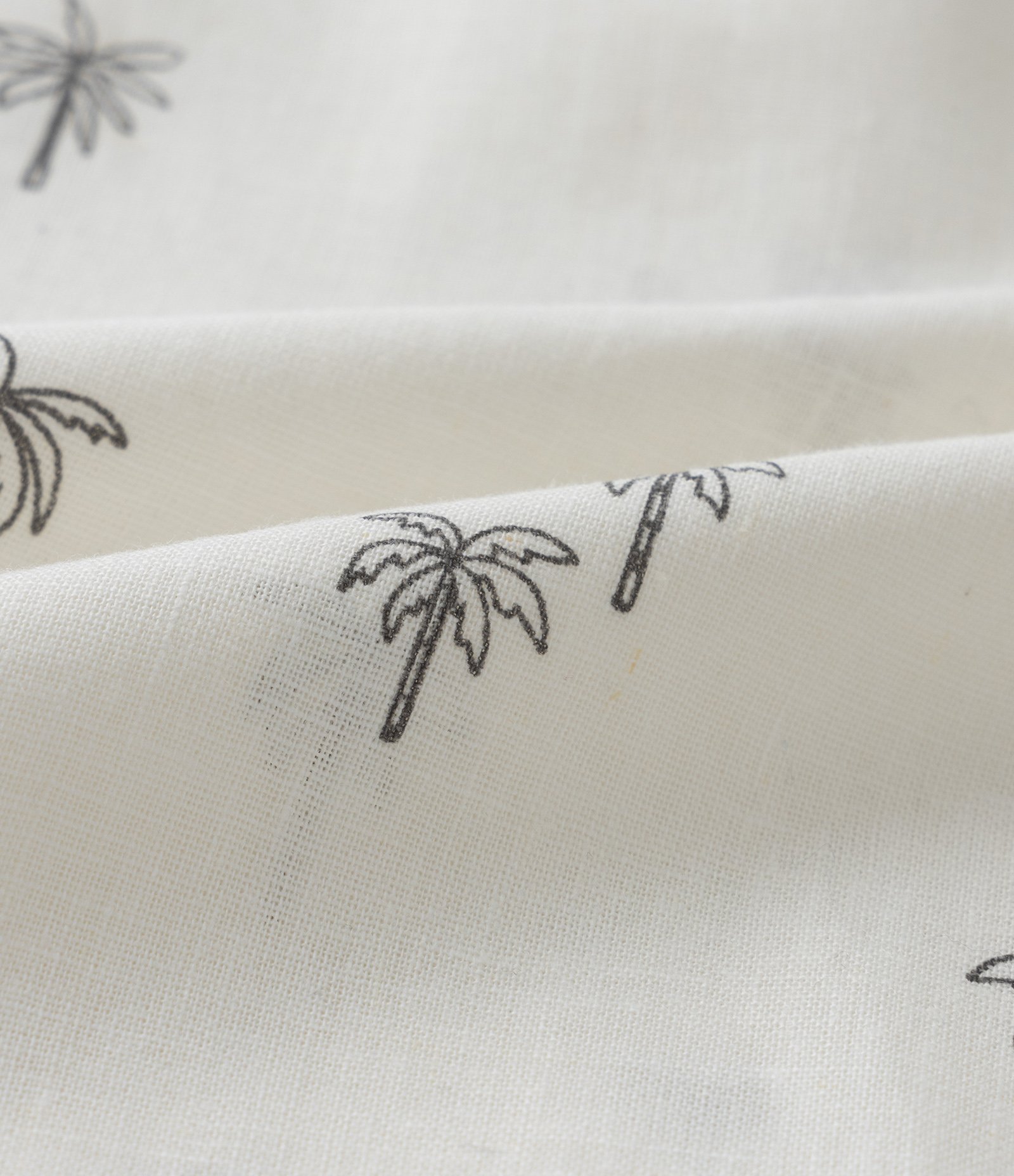 Camisa Infantil em Linho com Estampa Coqueiros - Tam 5 a 14 Anos Off White 3