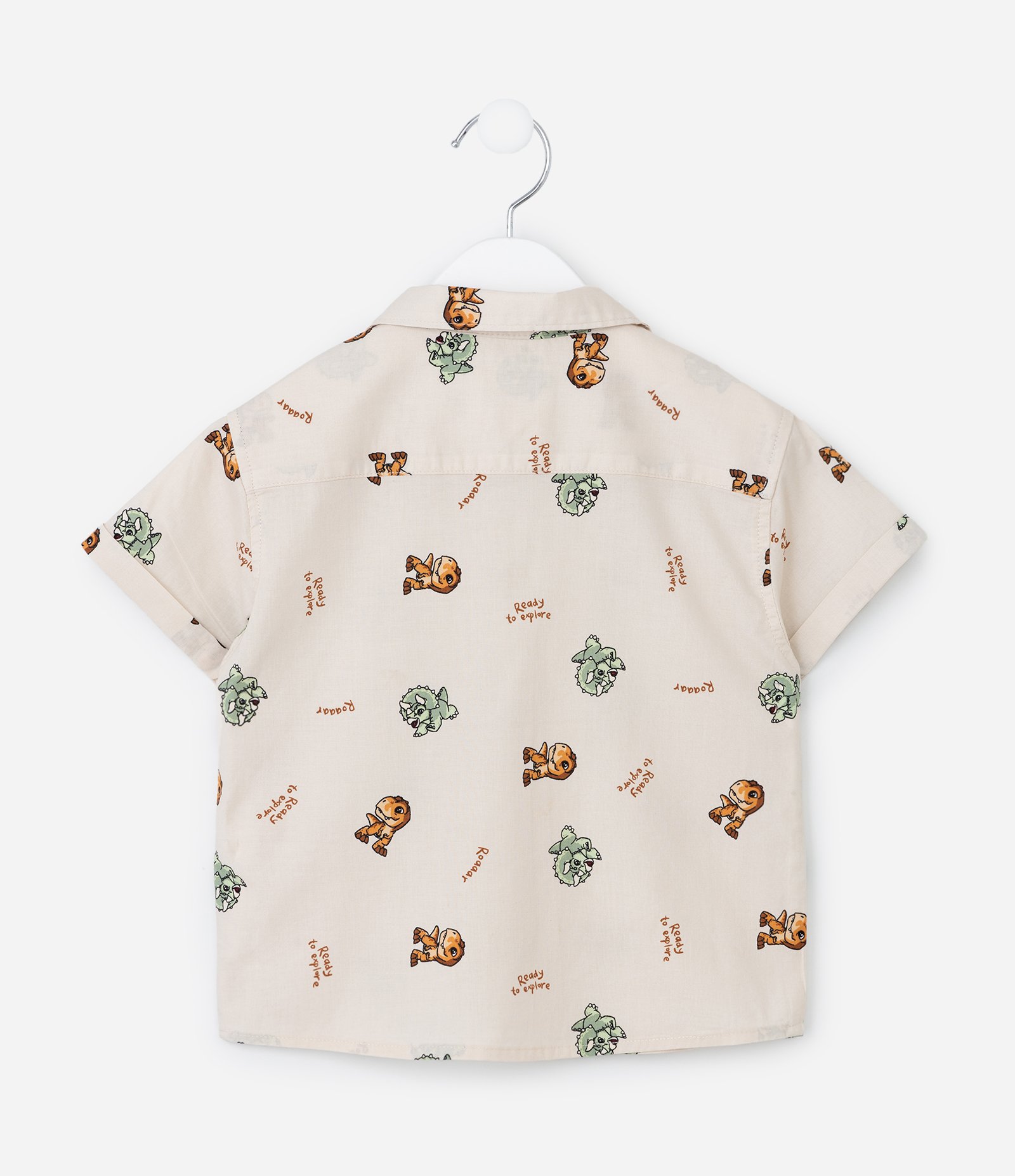 Camisa Infantil com Estampa Jurassic World - Tam 2 a 5 Anos Bege 2