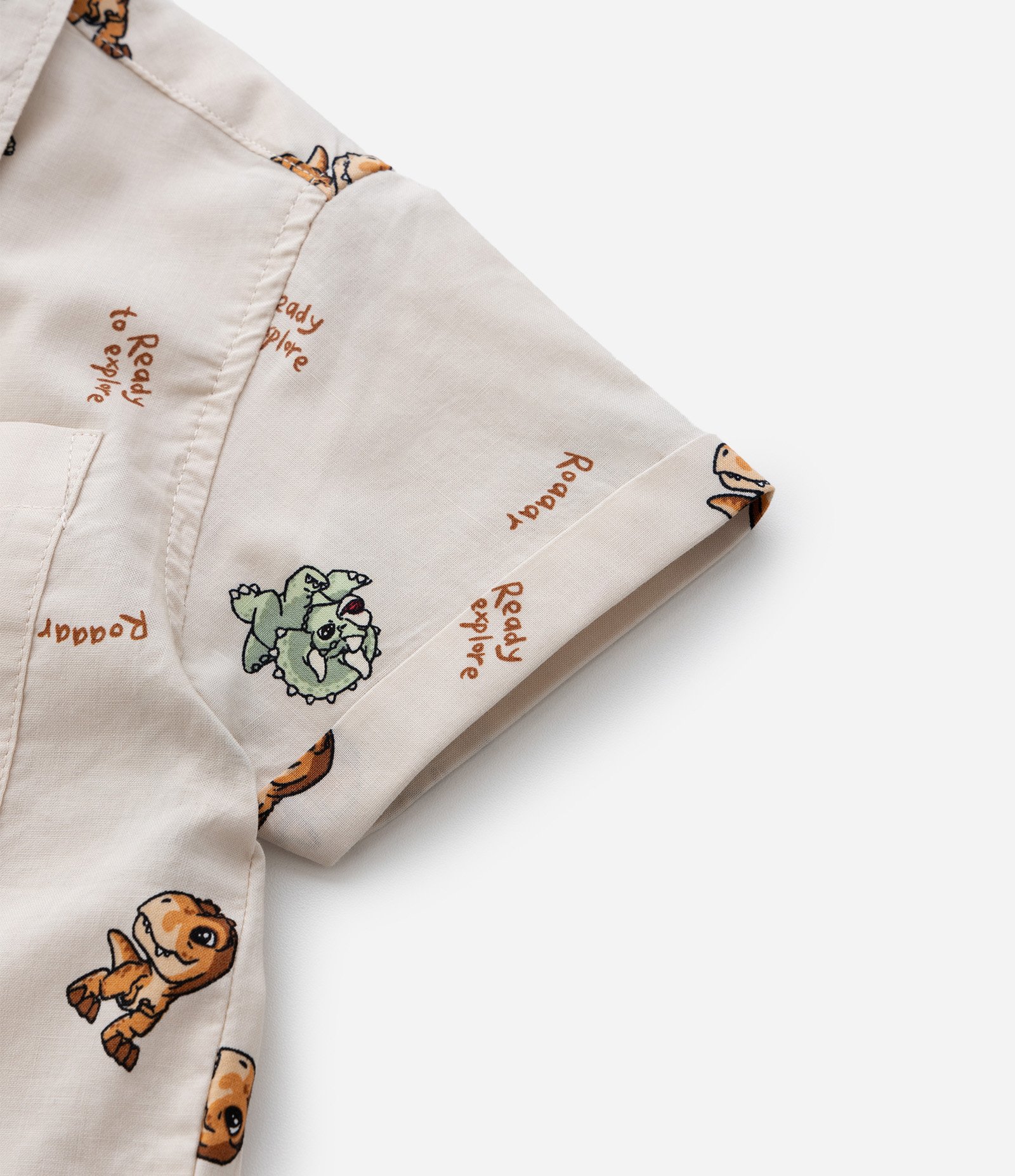 Camisa Infantil com Estampa Jurassic World - Tam 2 a 5 Anos Bege 4