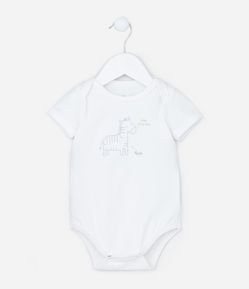 Body Infantil em Algodão Estampa Zebra e Formiga - Tam 0 a 18 meses