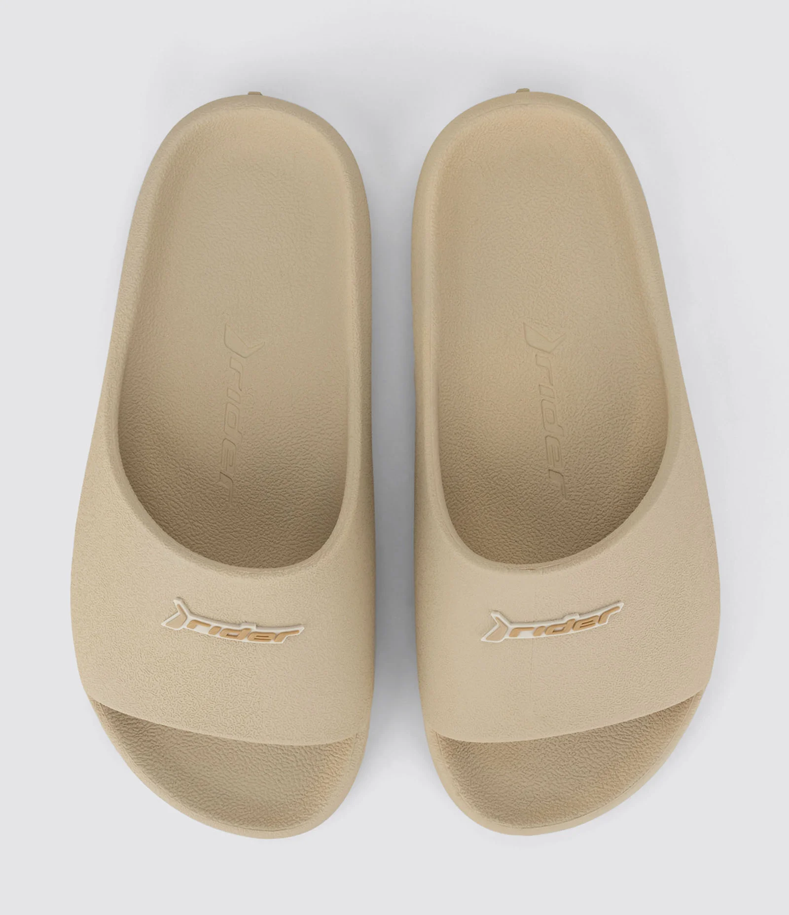 Chinelo Slide Drip Texturizado e com Etiqueta Rider Bege 1