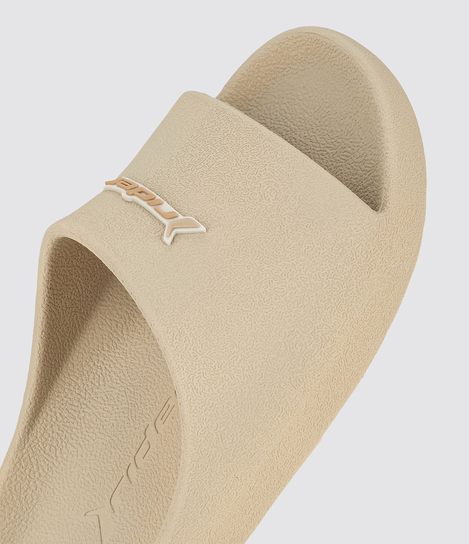 Chinelo Slide Drip Texturizado e com Etiqueta Rider Bege 4