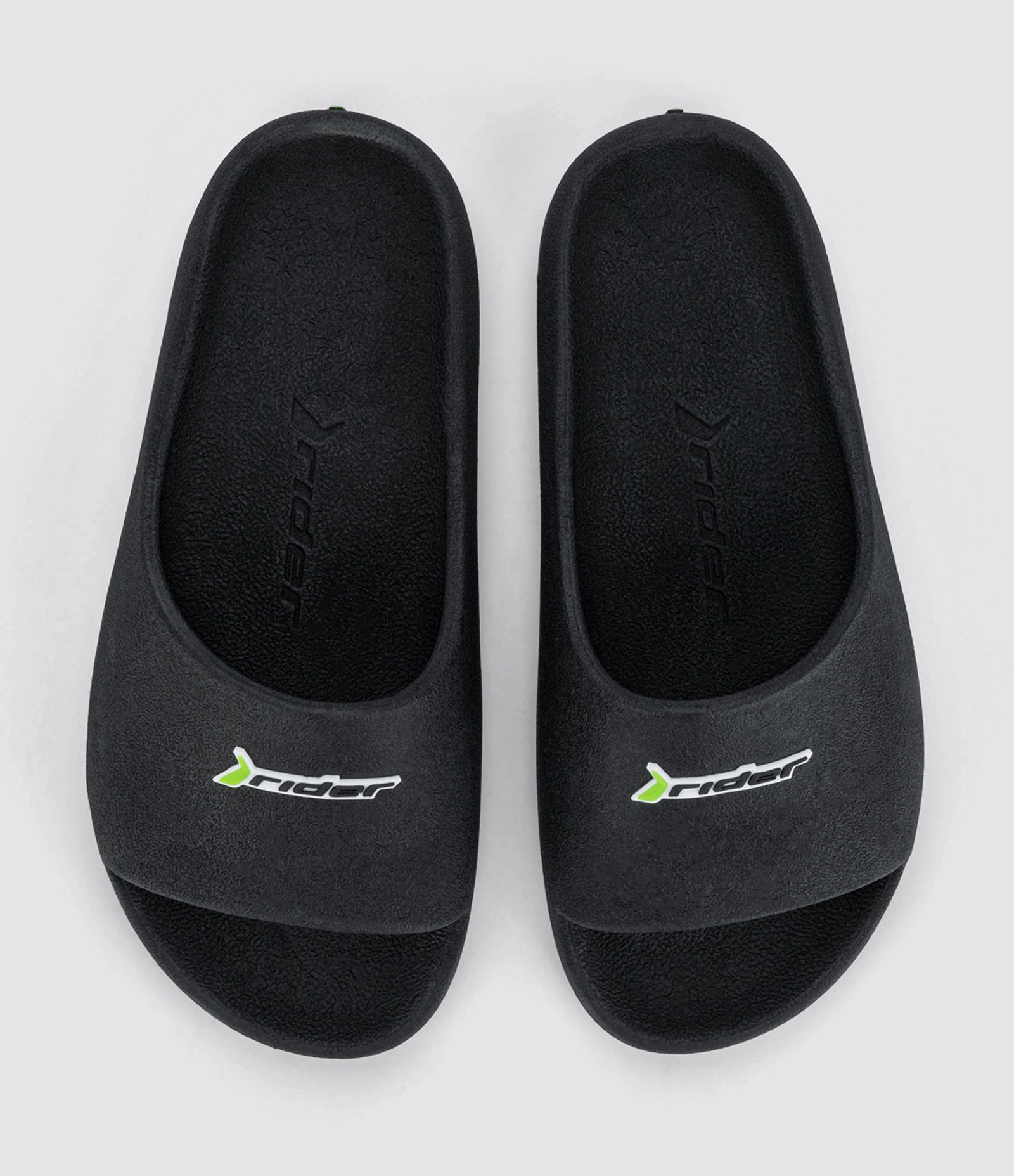 Chinelo Slide Drip Texturizado e com Etiqueta Rider Preto 1