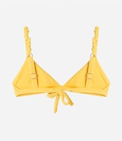 Biquíni Top Triangulo Texturizado com Alças Franzidas