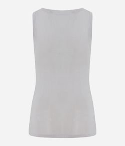 Blusa Sem Manga em Tricô Leve com Gola U