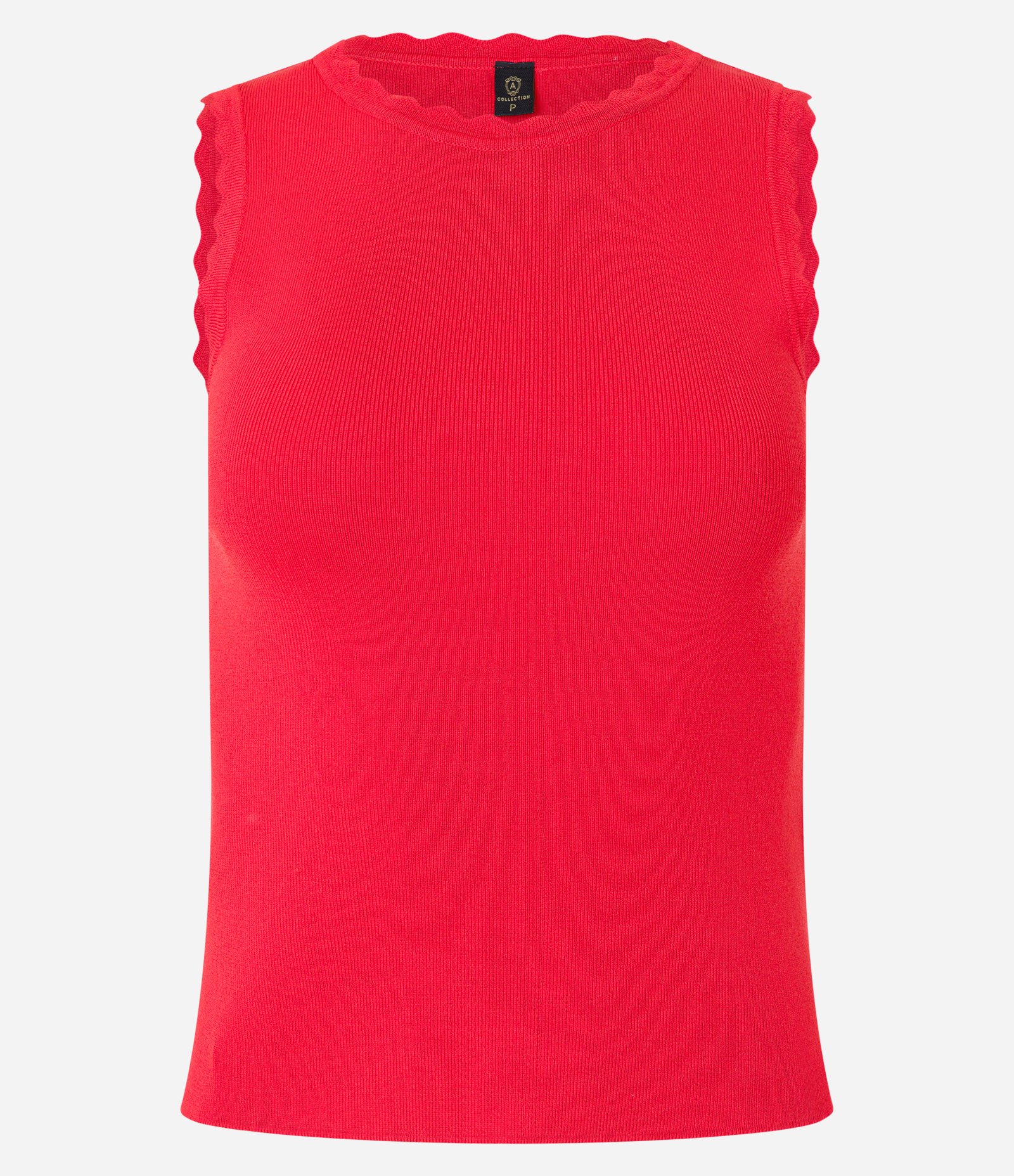 Blusa Regata em Tricô com Ondinhas Vermelho Escarlate 4