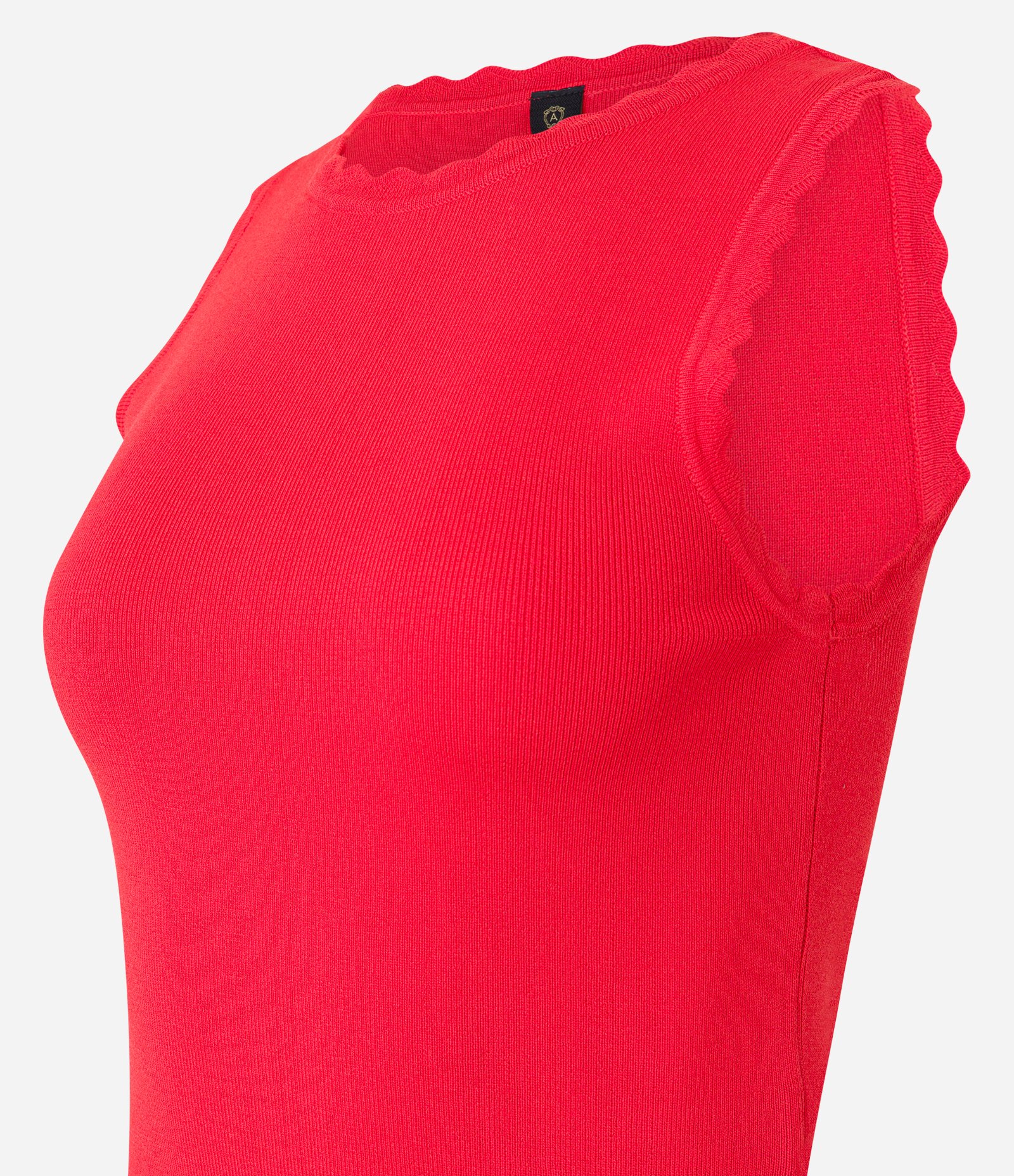 Blusa Regata em Tricô com Ondinhas Vermelho Escarlate 5