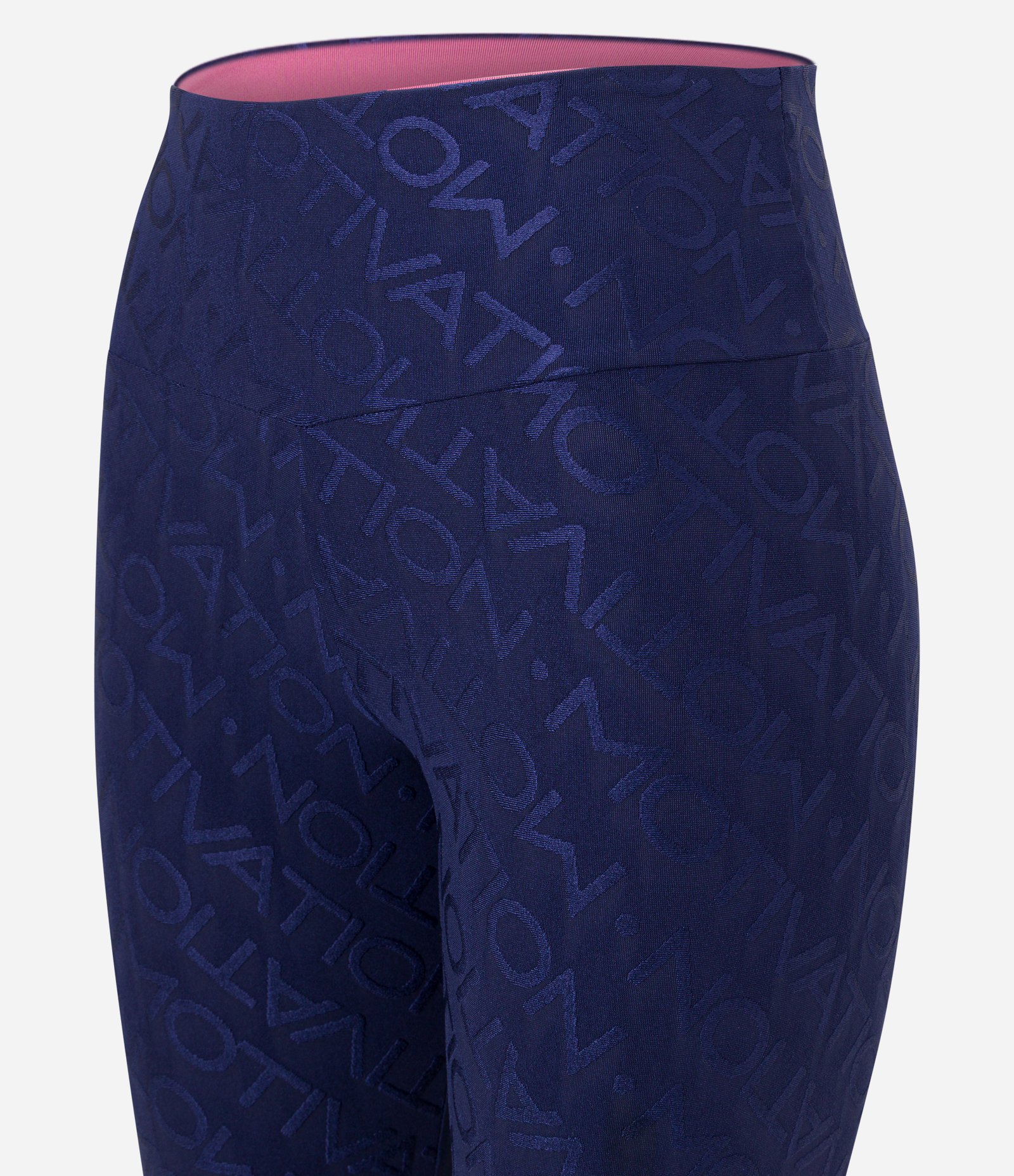 Calça Legging Esportiva em Poliamida com Lettering Movement Azul Escuro 6