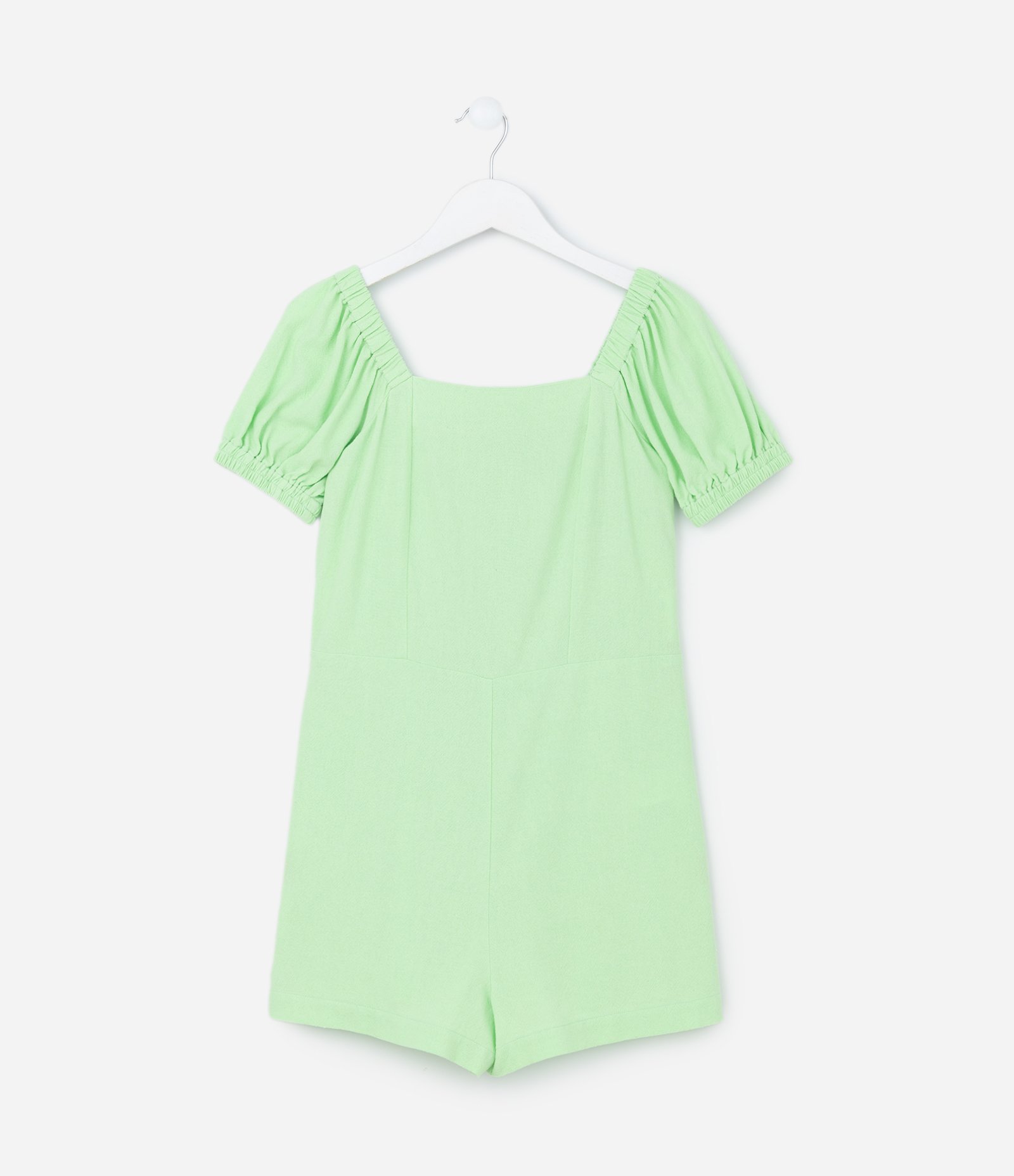 Macaquinho Infantil com Mangas Bufantes - Tam 5 a 14 Anos Verde 1