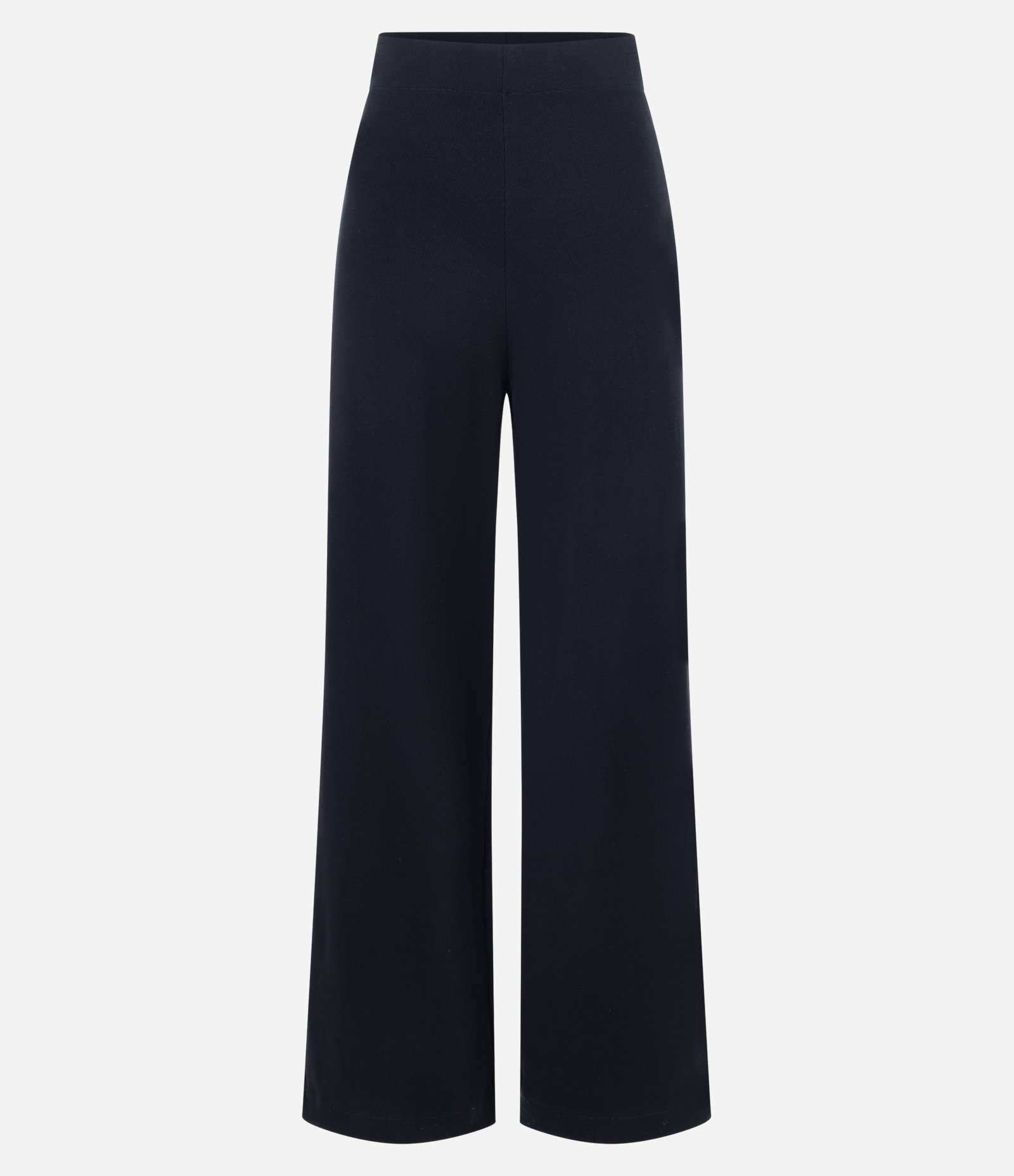 Calça Pantalona em Ribana com Textura Canelada e Cós Elástico Preto 5