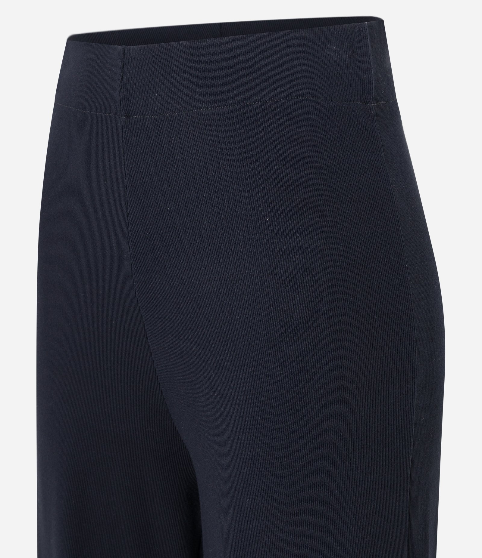 Calça Pantalona em Ribana com Textura Canelada e Cós Elástico Preto 6