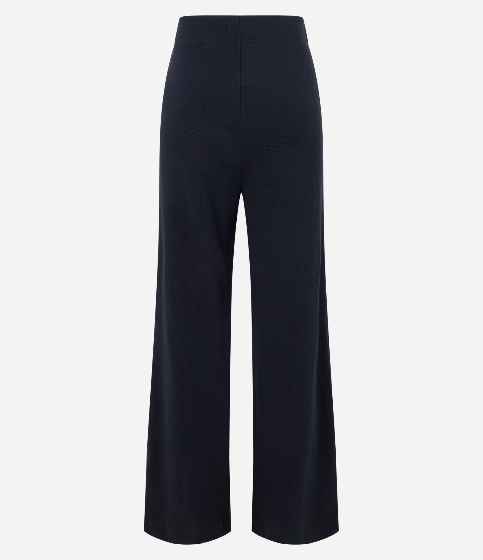 Calça Pantalona em Ribana com Textura Canelada e Cós Elástico Preto 7