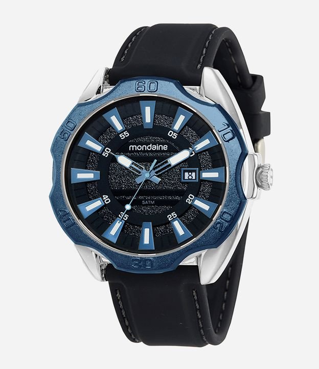 Relógio Masculino Mondaine Analógico com Caixa de Metal e Pulseira de Silicone