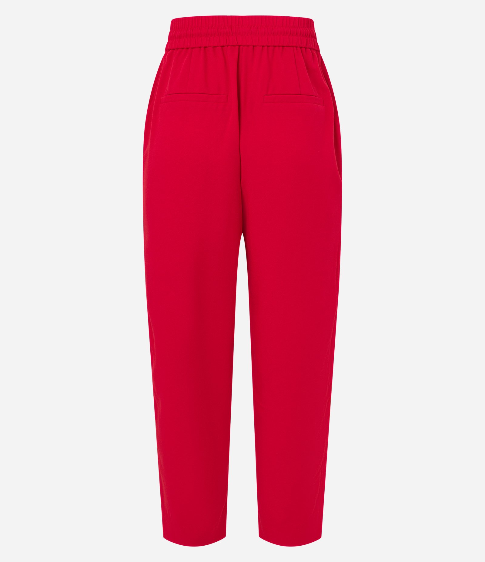 Calça Fluida em Crepe com Cós Elástico e Amarração Vermelho 6