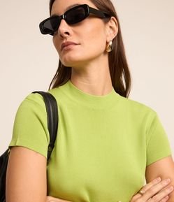 Blusa Canelada em Ribana com Gola Altinha