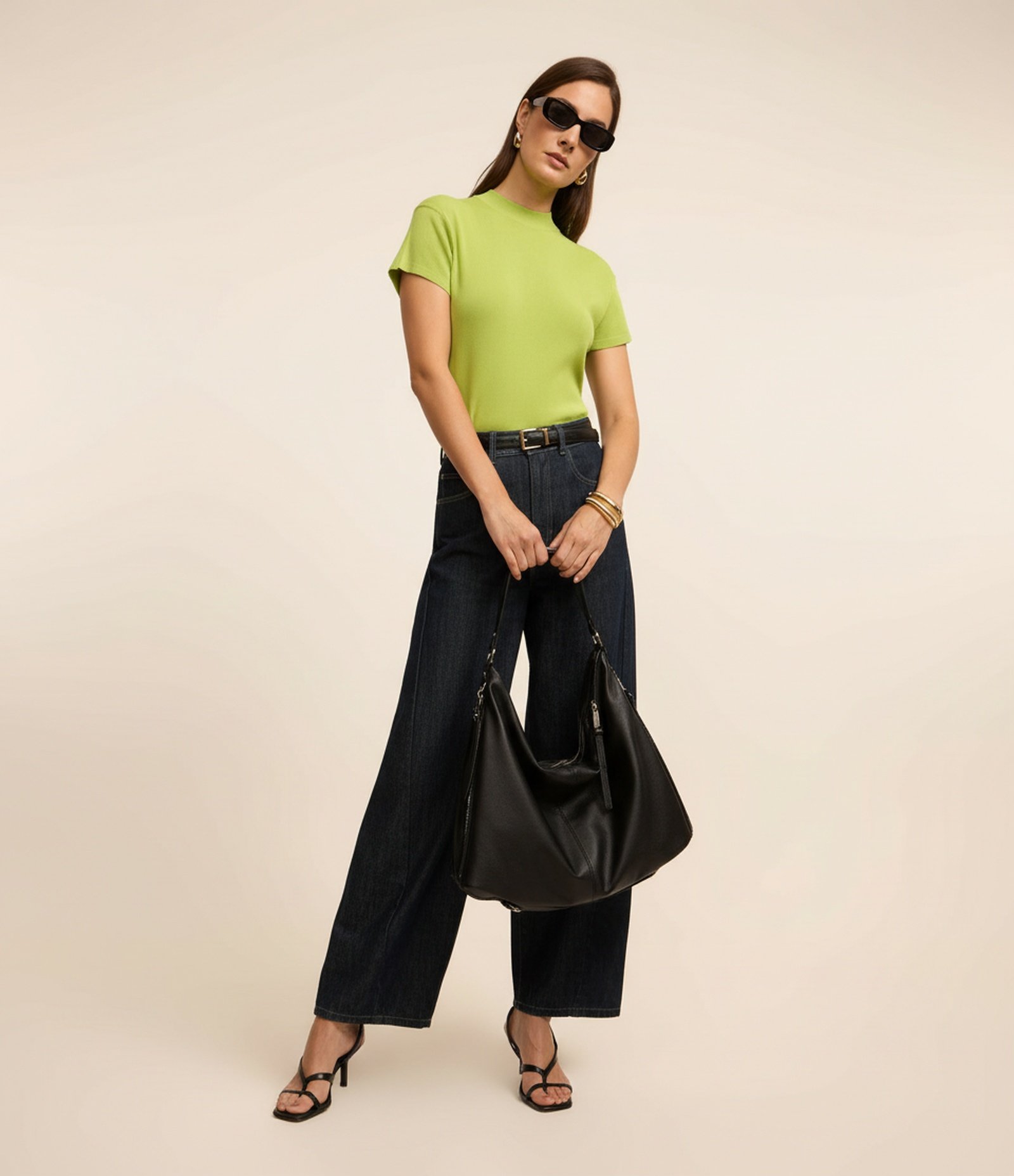 Blusa Canelada em Ribana com Gola Altinha Verde 4
