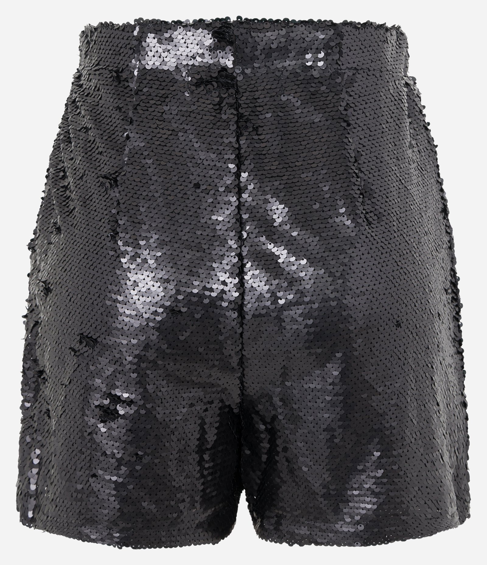 Short Saia em Paetê com Transpasse Franzido Preto 7