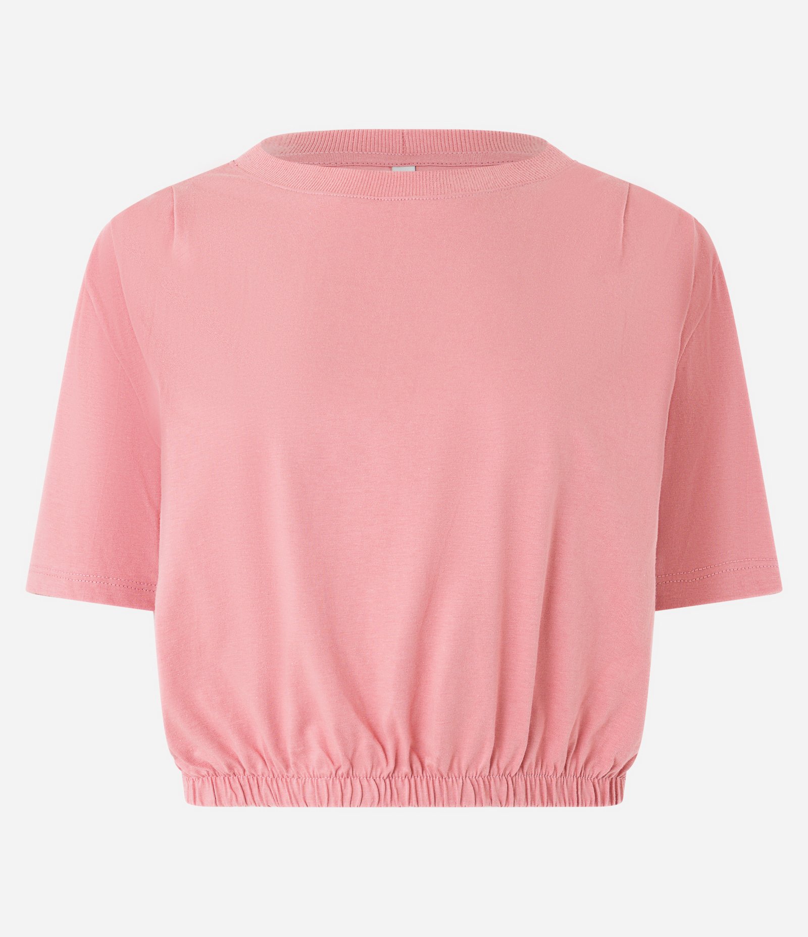 Blusa T-shirt em Algodão com Pregas no Ombro e Elástico na Barra Rosa 5