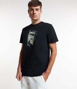 Camiseta em Algodão com Estampa de Instrumentos Musicais