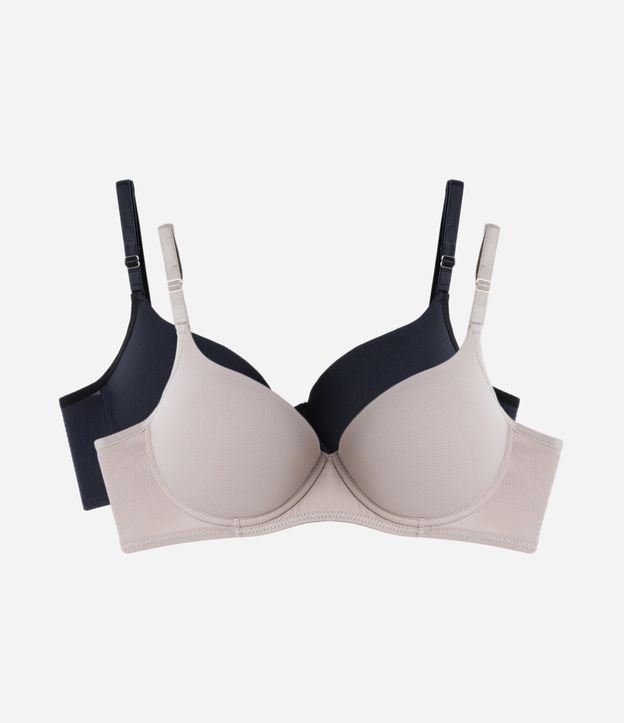 Kit 02 Sutiãs com Bojo com Aro em Microfibra Básicos