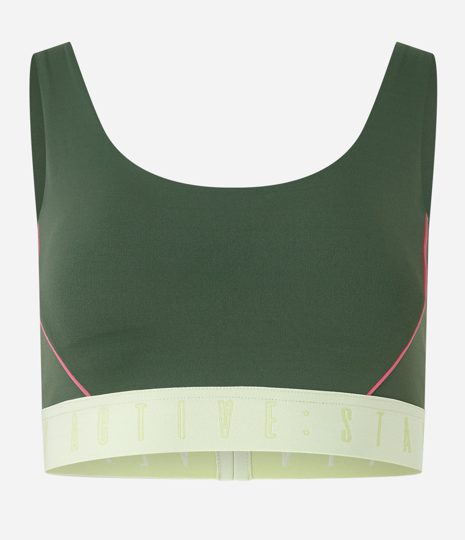 Top Esportivo com Bojo em Poliamida com Barra Elástica Verde 5
