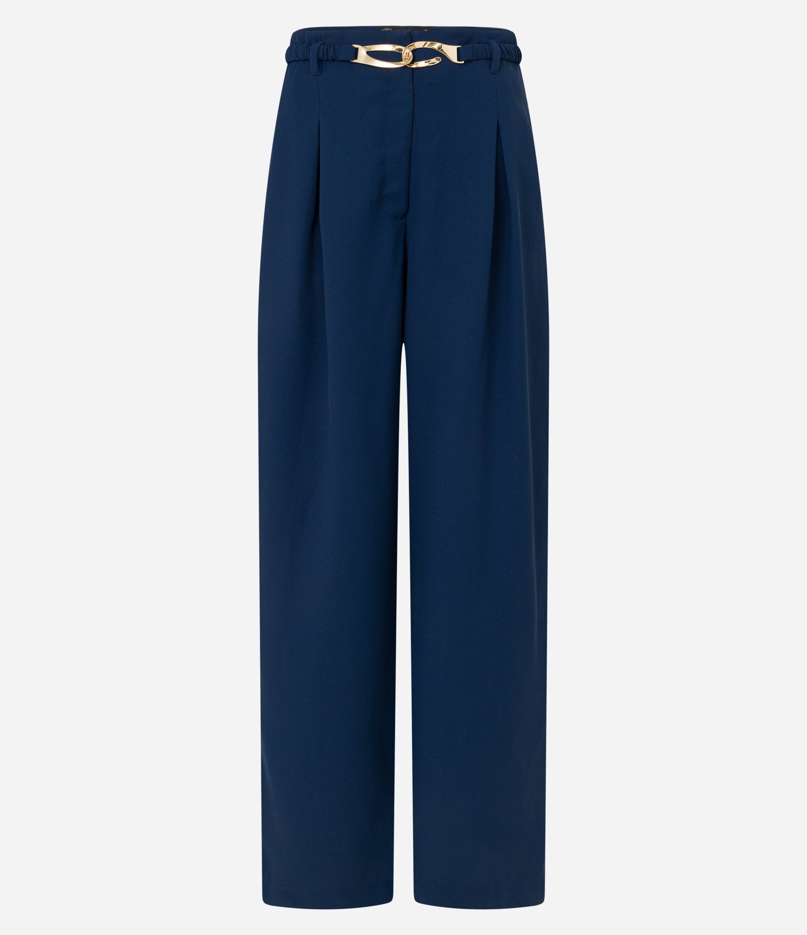 Calça Wide Leg Alfaiatada com Cinto de Fivela Diferenciada Azul 5