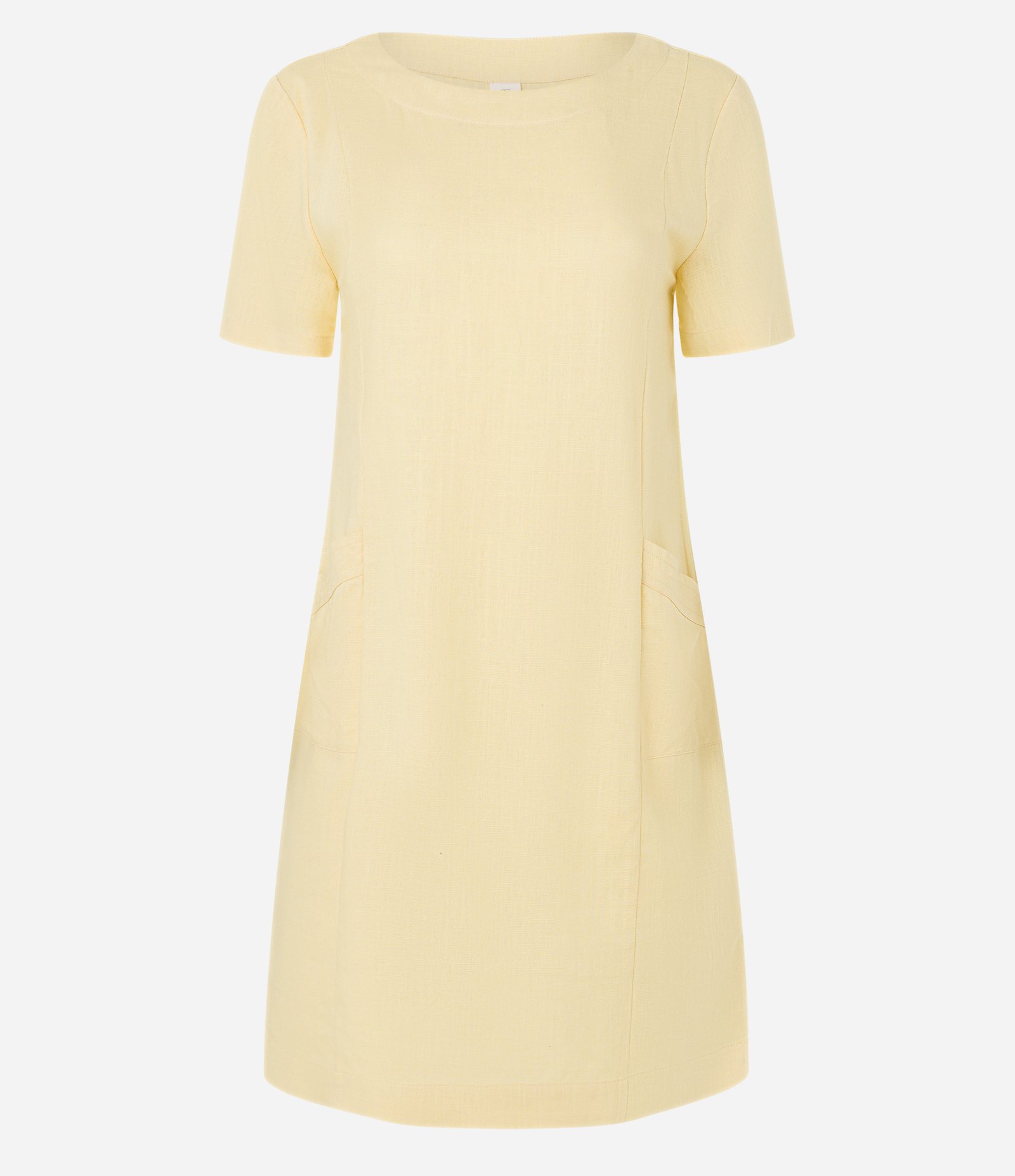 Vestido T-shirt em Viscolinho com Bolsos Laterais Amarelo 5