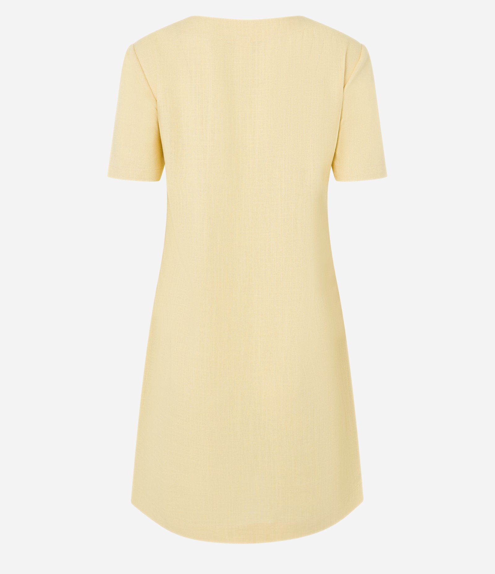 Vestido T-shirt em Viscolinho com Bolsos Laterais Amarelo 6