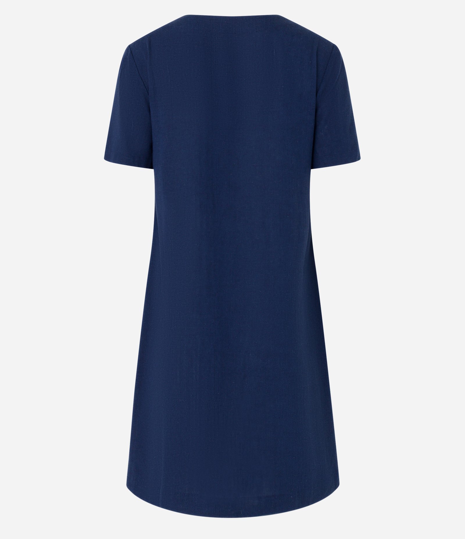 Vestido T-shirt em Viscolinho com Bolsos Laterais Azul Marinho 6