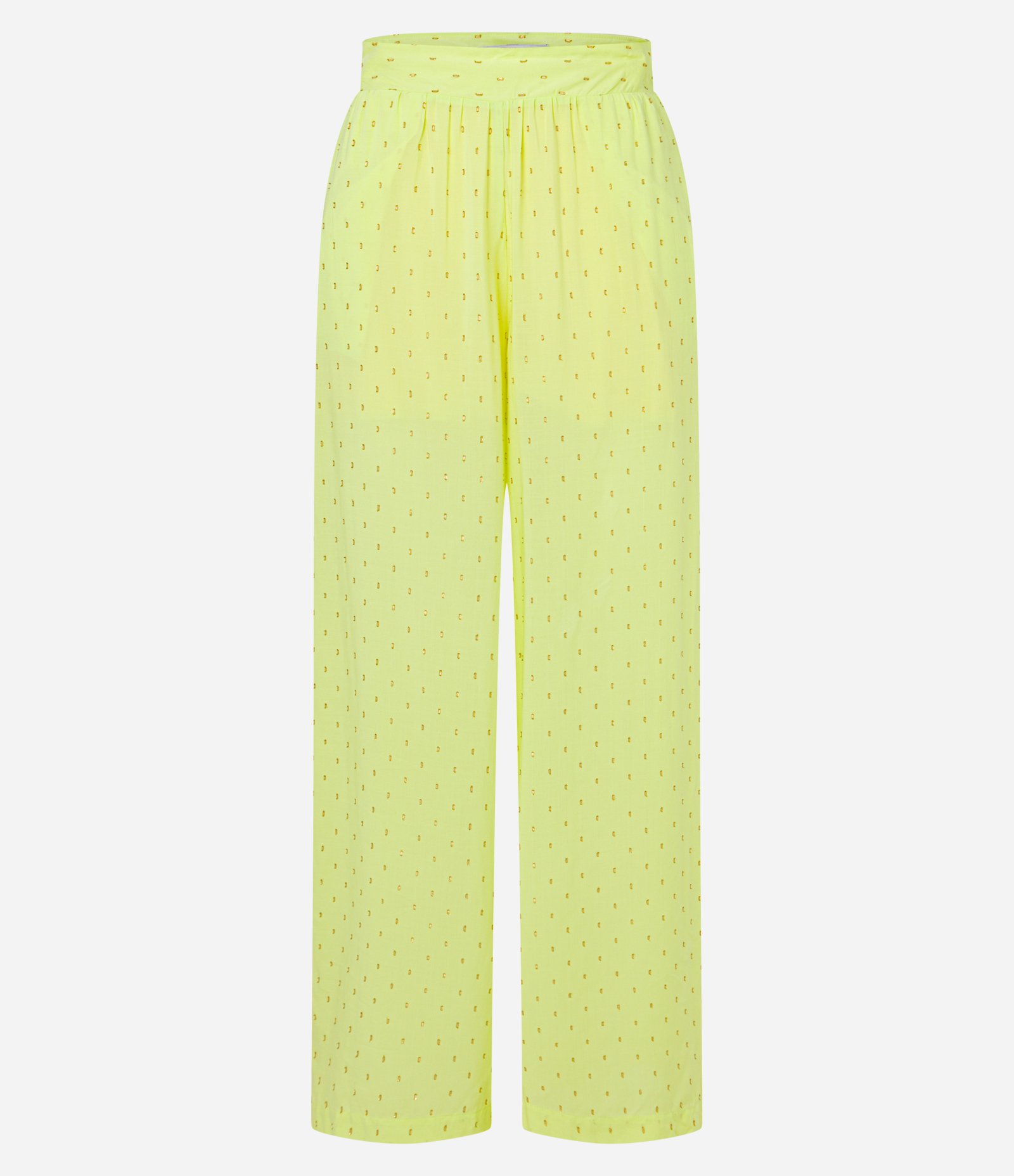 Calça Pantalona em Viscose com Miçangas Amarelo 5