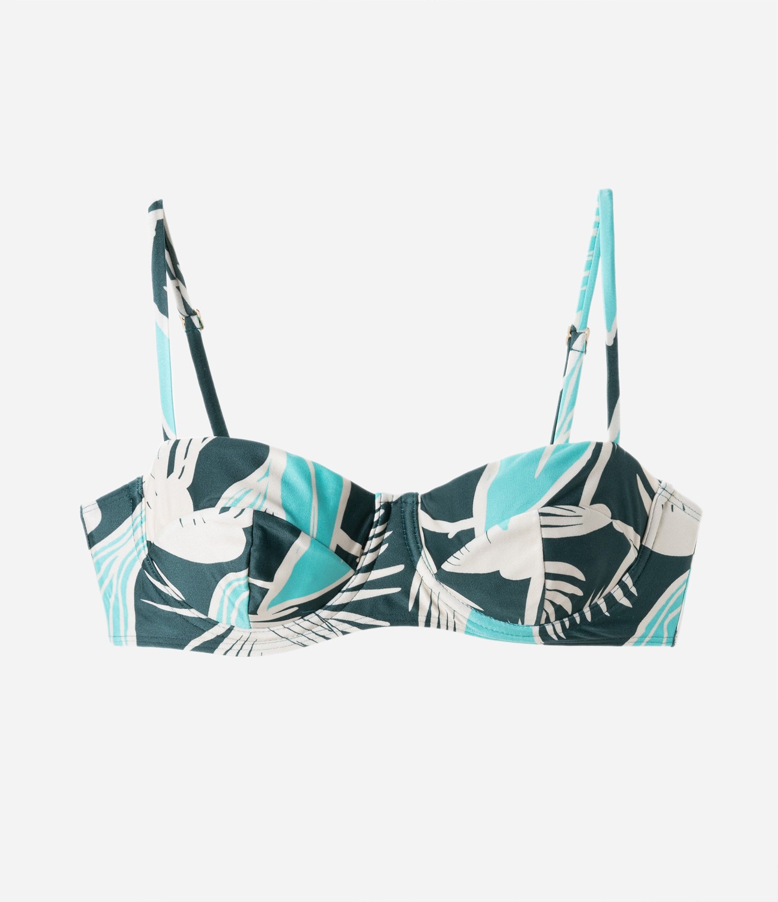 Biquíni Top Meia Taça em Poliamida Estampado de Jardim Multicores 5