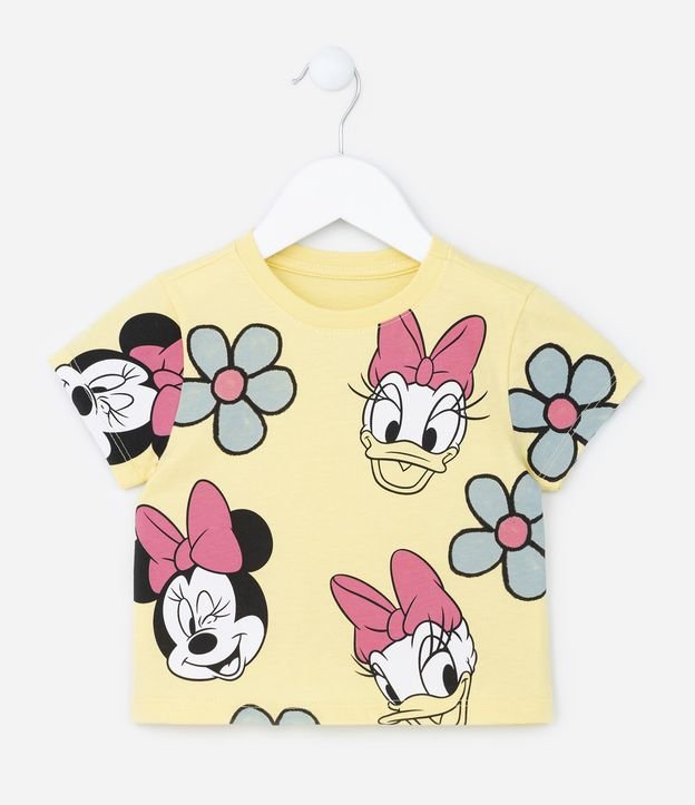 Camiseta Comfort Infantil em Algodão Estampa Minnie e Margarida - Tam 1 a 5 anos
