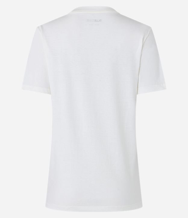 Camiseta Alongada em Algodão com Estampa Ursinho College New York Branco 6