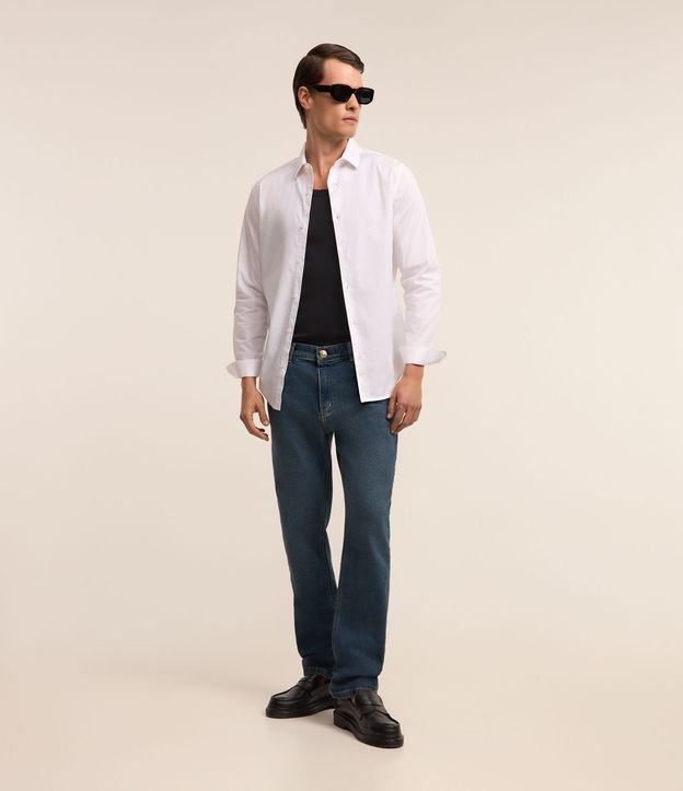 Calça Slim em Jeans com Bolsos