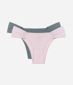 Kit 02 Calcinhas com Lateral Drapeada em Microfibra