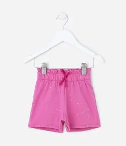 Short Clochard Infantil em Algodão com Brilhinhos - Tam 1 a 5 anos
