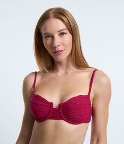 Biquíni Top Meia Taça em Microfibra Texturizado