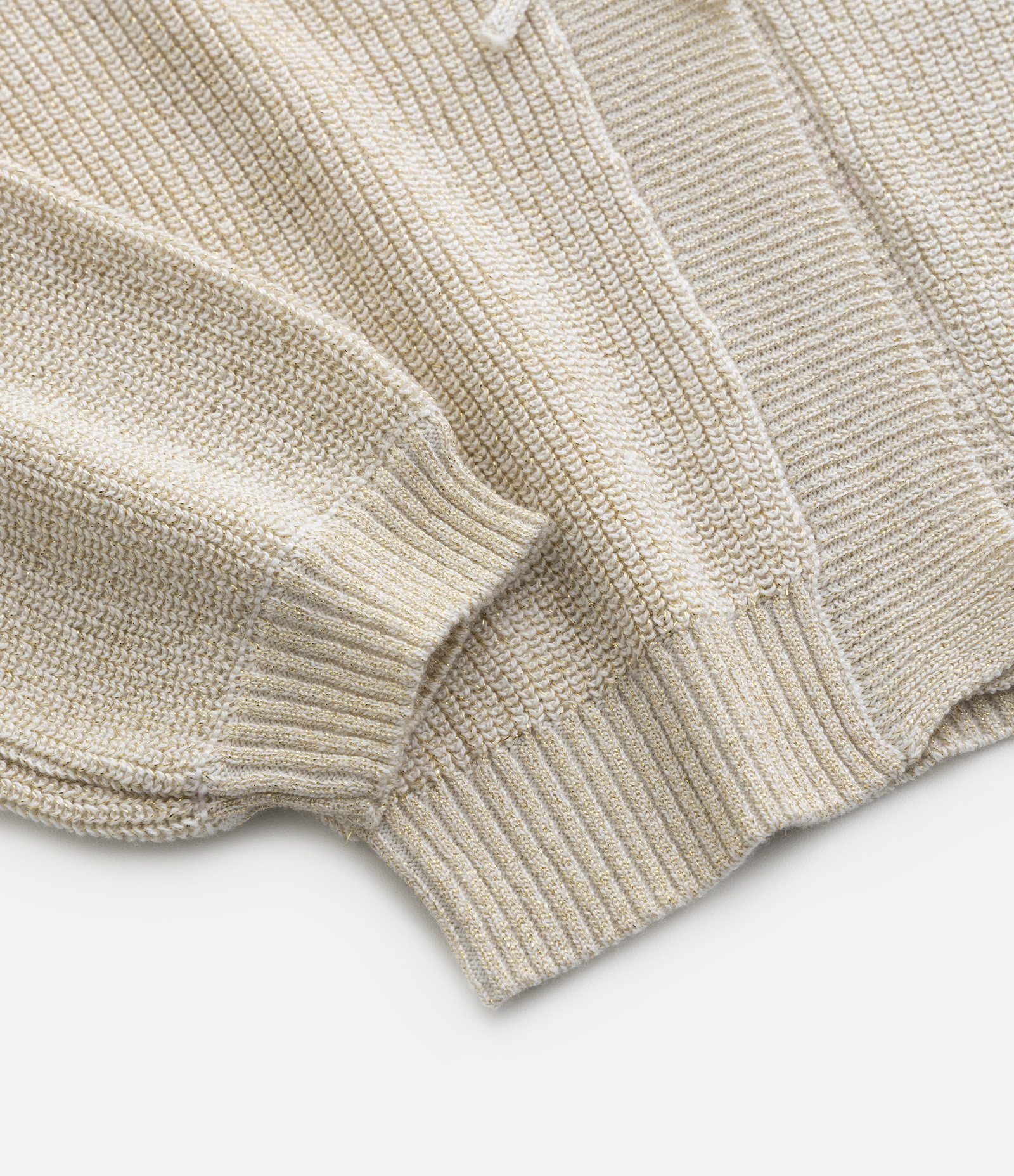 Cardigan Infantil em Tricô com Lacinho - Tam 1 a 5 Anos Bege 4