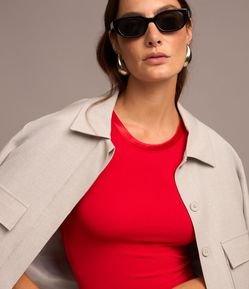 Blusa em Viscose com Cava Acetinada