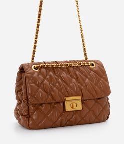 Bolsa Shoulder Grande em Matelassê com Alça em Corrente
