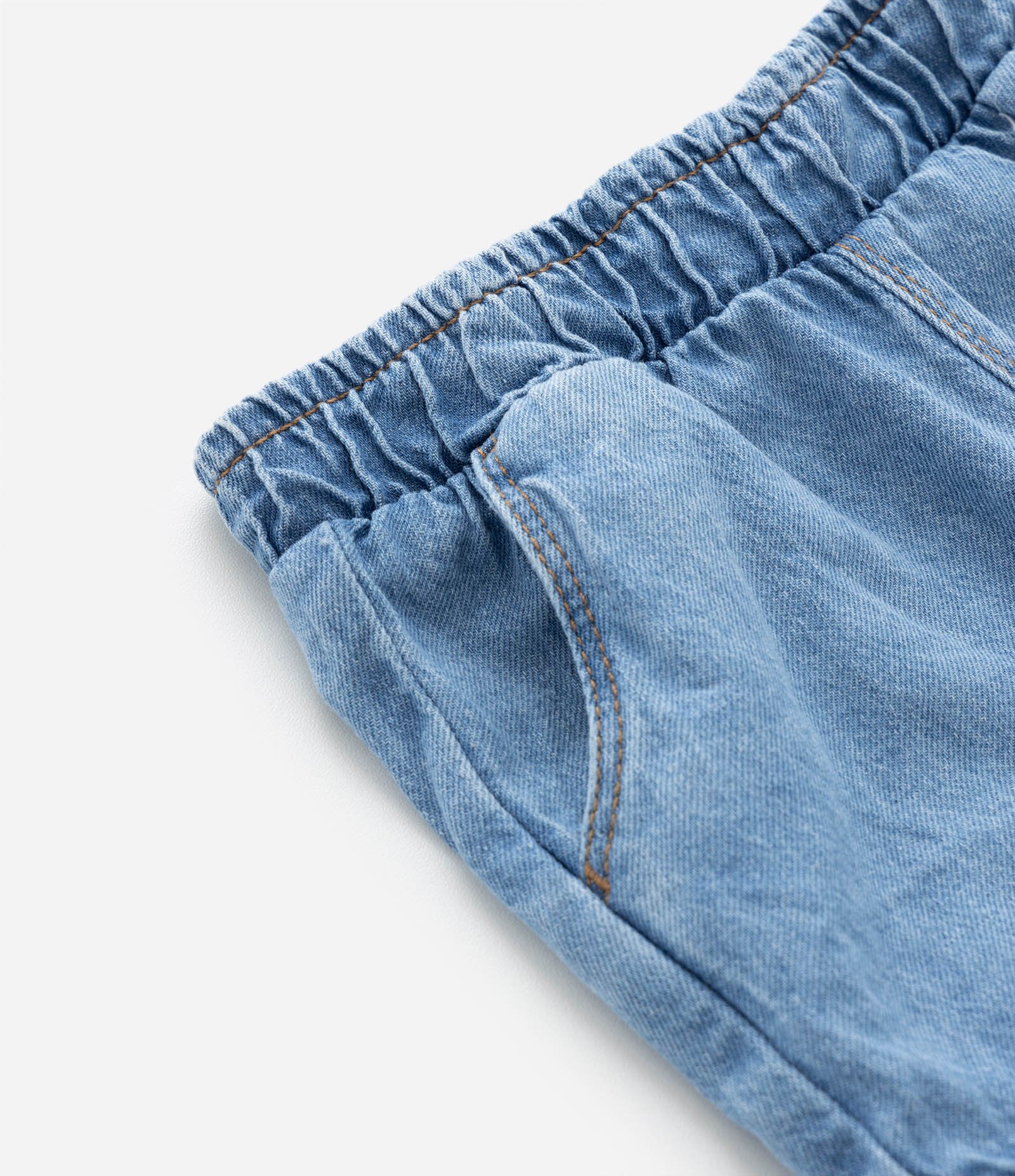 Short Infantil em Jeans com Babado na Barra - Tam 3 a 24 meses Azul 3