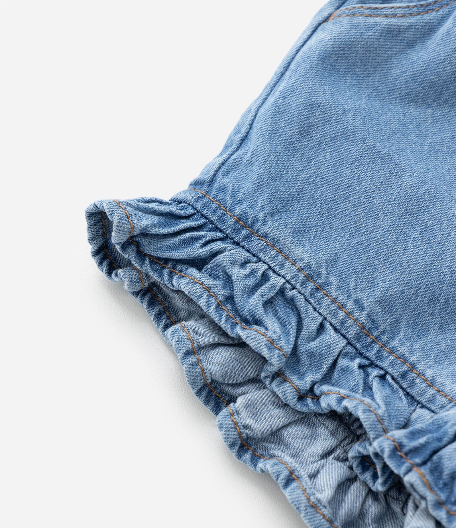 Short Infantil em Jeans com Babado na Barra - Tam 3 a 24 meses Azul 5