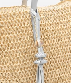Bolsa de Praia com Alça PU e Detalhe em Tassel