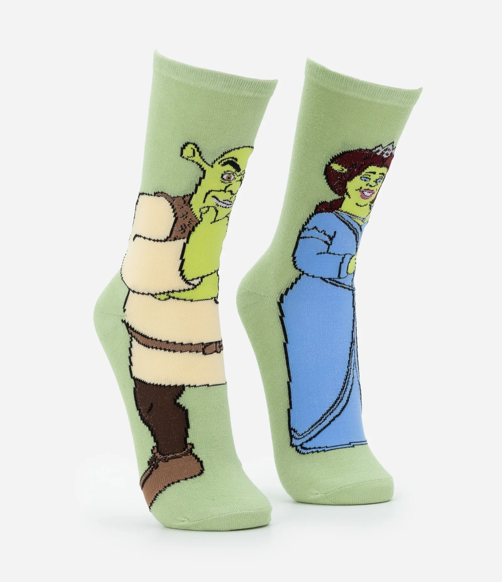 Meia Cano Longo em Algodão com Estampa Shrek & Fiona Verde 2