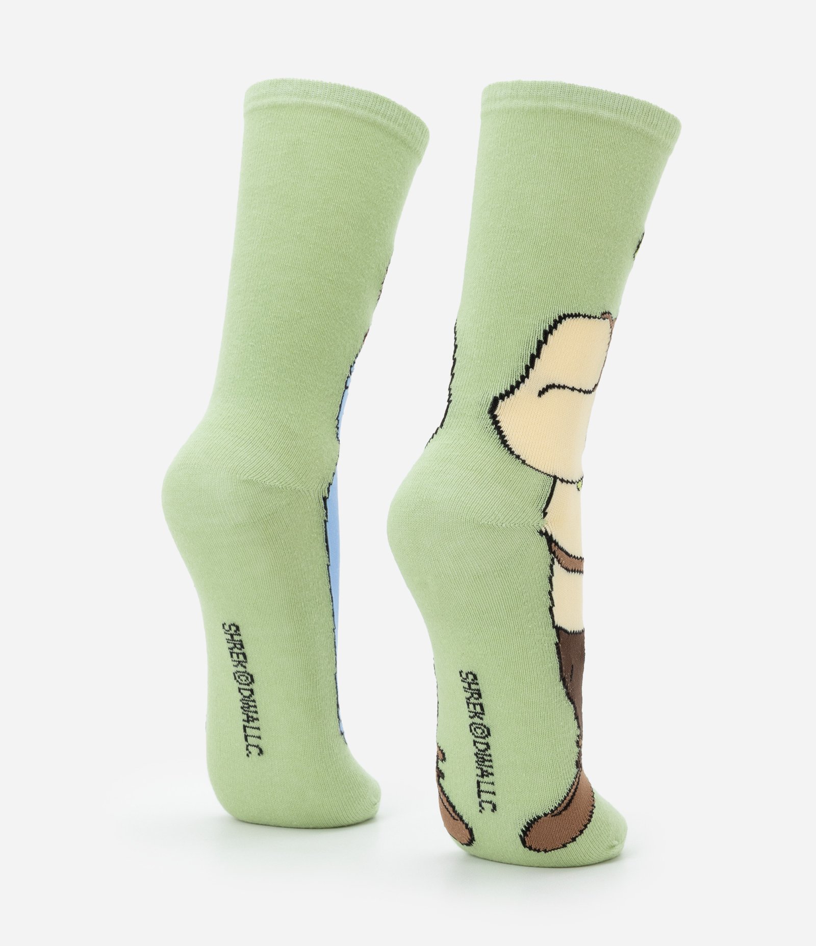 Meia Cano Longo em Algodão com Estampa Shrek & Fiona Verde 3