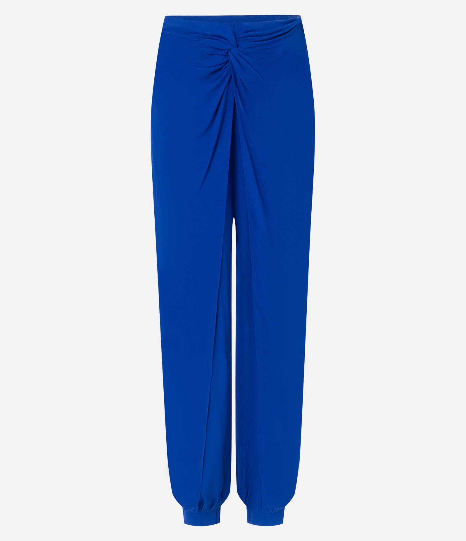 Calça Aladim em Crepe com Transpassado na Frente Azul 5