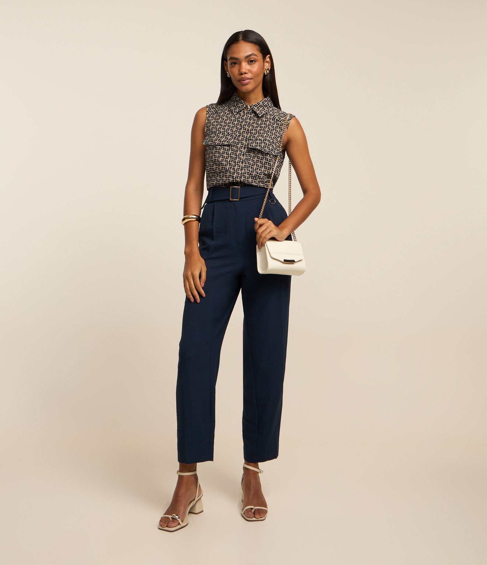 Camisa Sem Manga com Efeito Airflow e Estampa Gravataria Azul 3