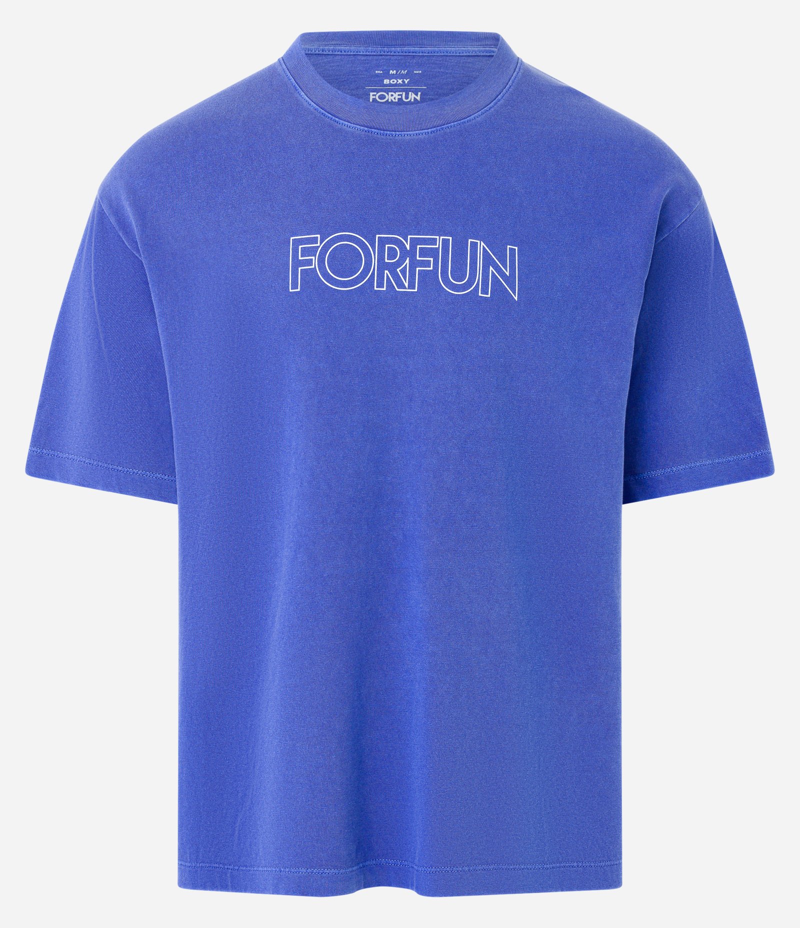 Camiseta Boxy em Algodão Estampa Forfun Azul 5